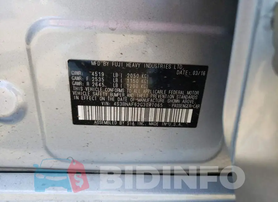 4S3BNAF62G3047065 Photo# 12