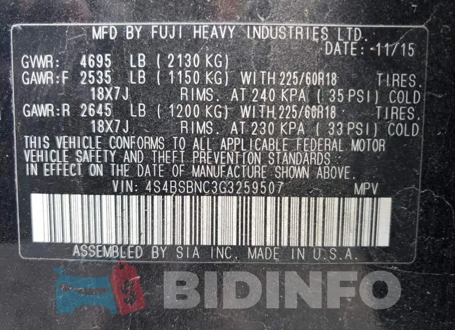 4S4BSBNC3G3259507 Photo# 12