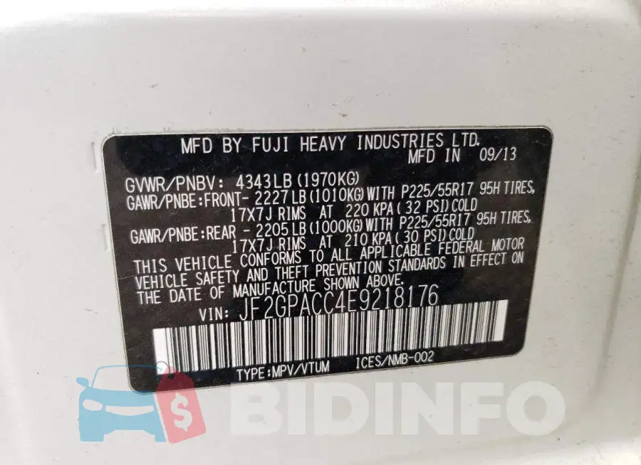 JF2GPACC4E9218176 Photo# 12