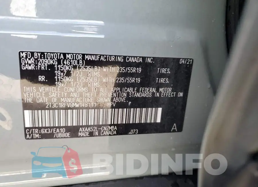 2T3C1RFV8MW148111 Photo# 12