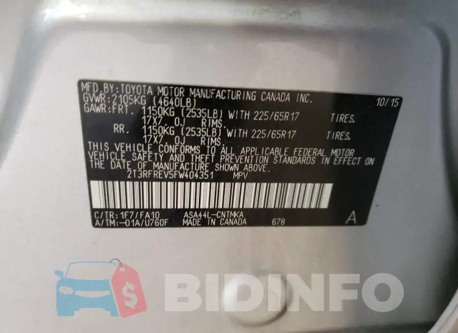 2T3RFREV5FW404351 Photo# 13