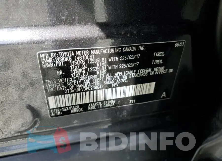 2T3W1RFV3PC238642 Photo# 12