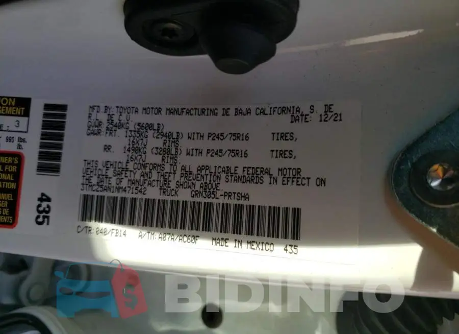 3TMCZ5AN1NM471542 Photo# 12
