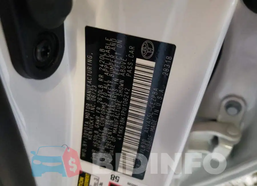 4T1K61BK1PU106242 Photo# 13