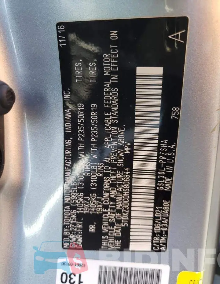 5TDXZ3DC0HS806844 Photo# 13