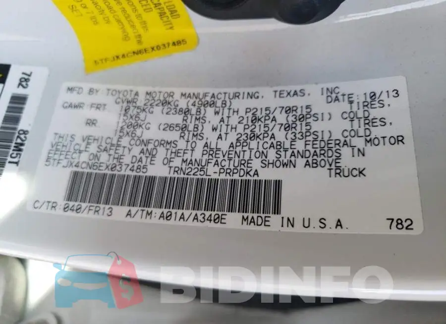 5TFJX4CN6EX037485 Photo# 12