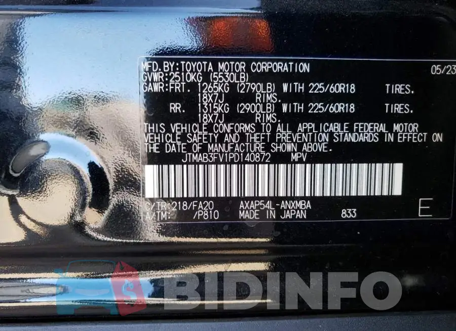 JTMAB3FV1PD140872 Photo# 13