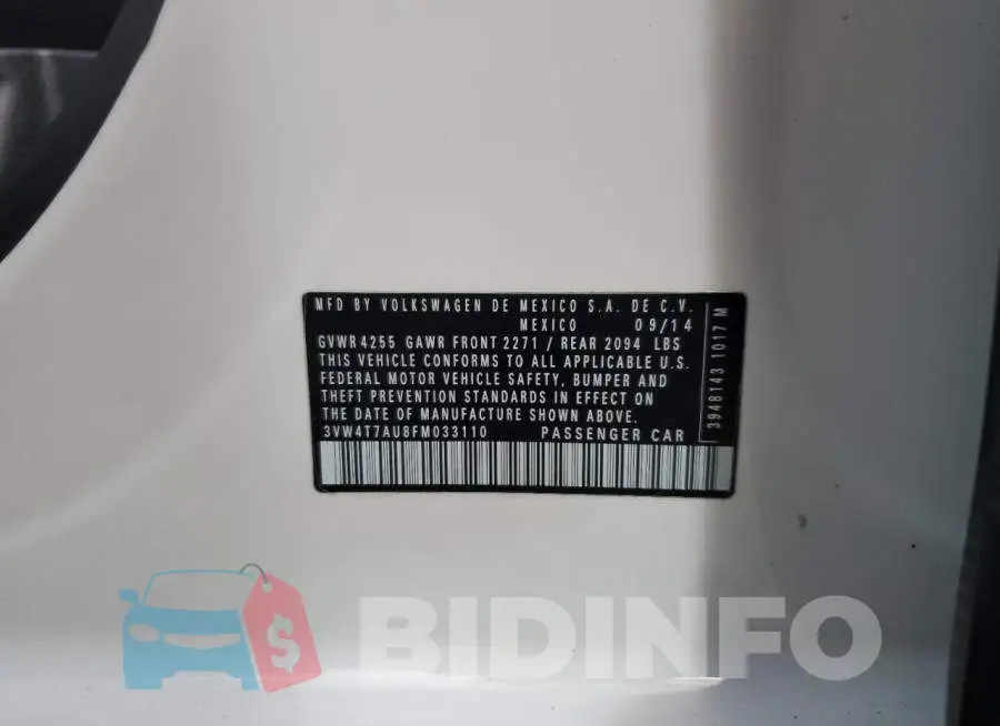 3VW4T7AU8FM033110 Photo# 12