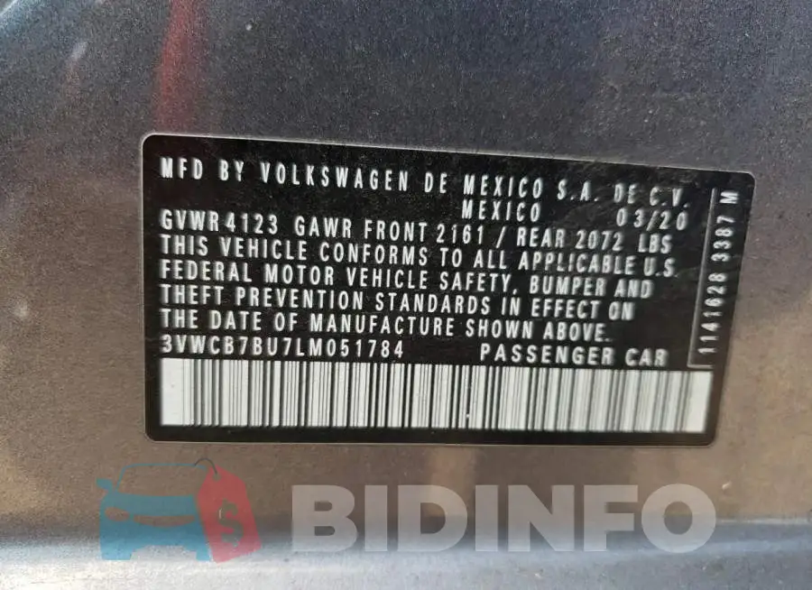 3VWCB7BU7LM051784 Photo# 12