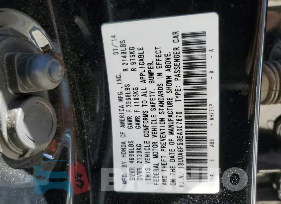 19UUA8F58EA007670 Photo# 12