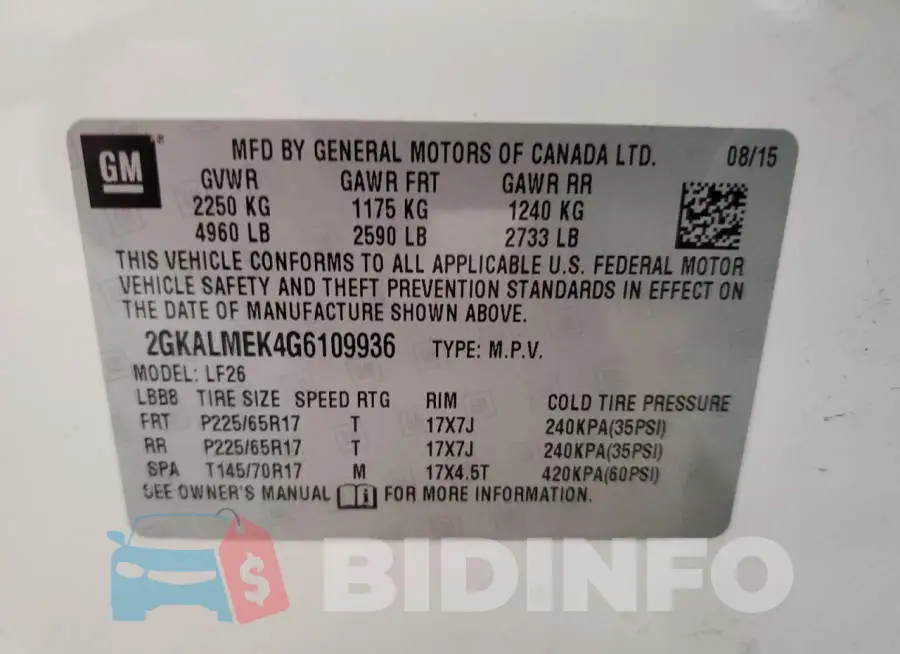 2GKALMEK4G6109936 Photo# 13