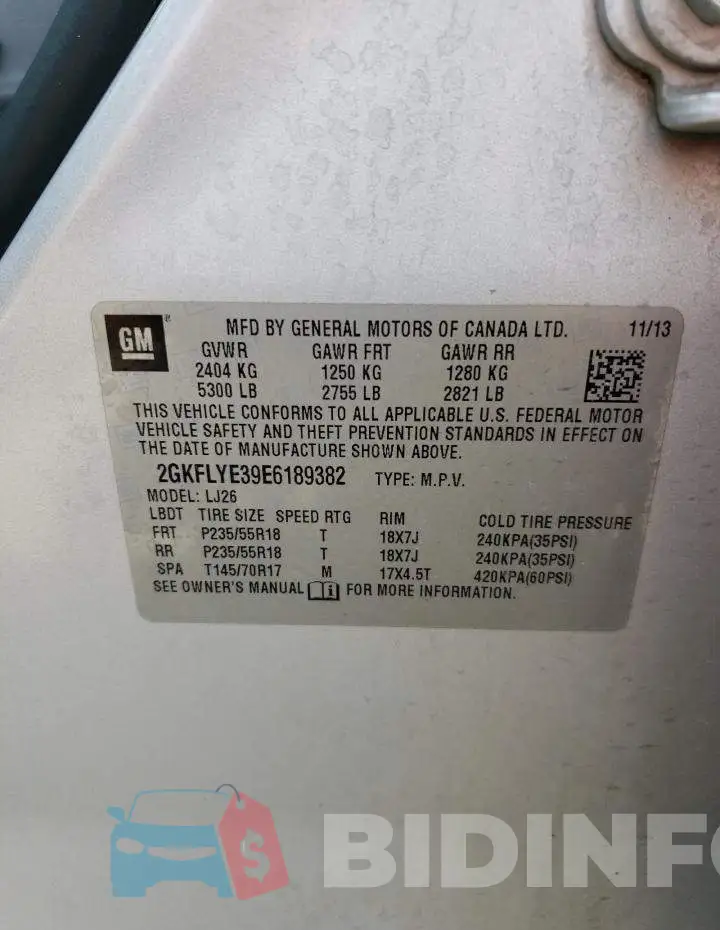 2GKFLYE39E6189382 Photo# 12