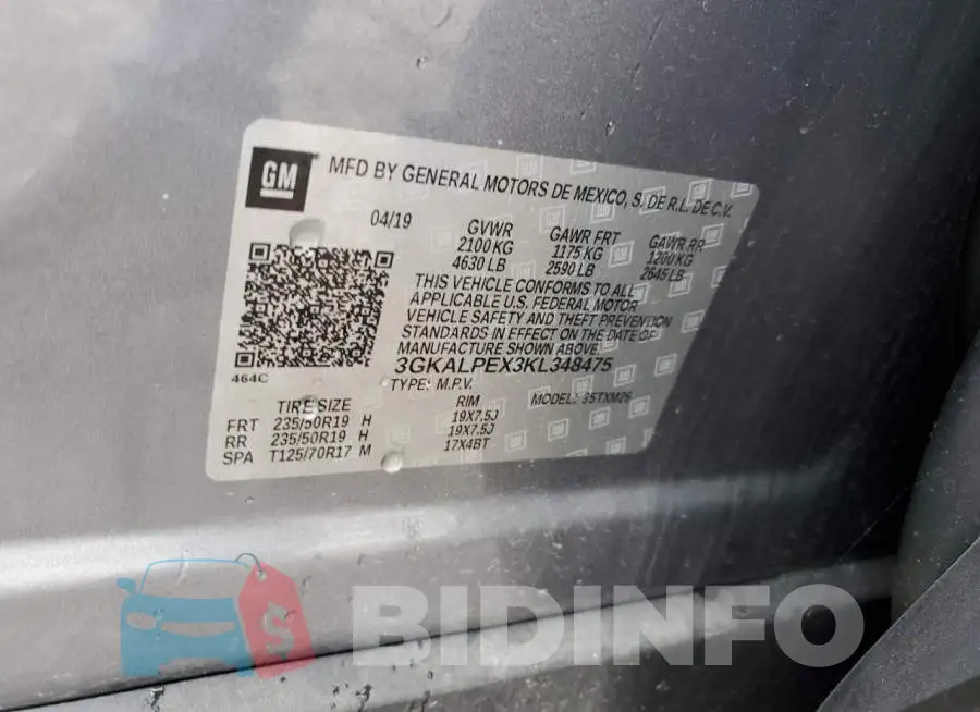 3GKALPEX3KL348475 Photo# 12