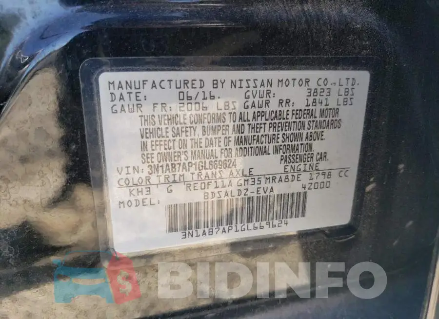 3N1AB7AP1GL669624 Photo# 13