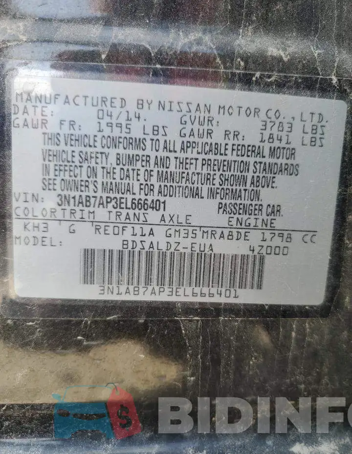 3N1AB7AP3EL666401 Photo# 12