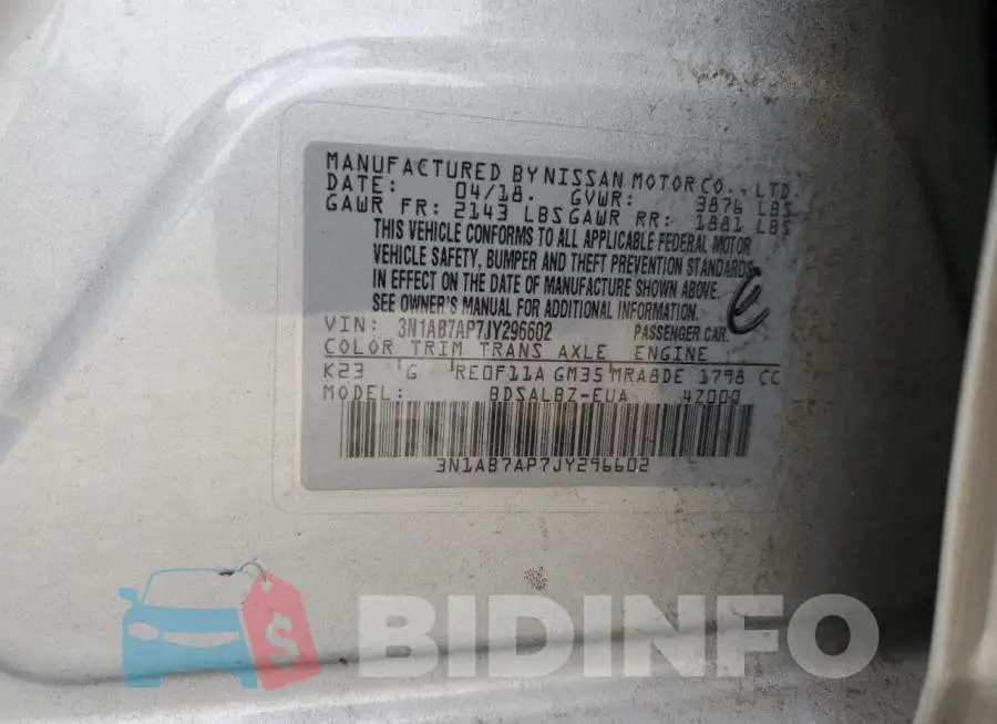 3N1AB7AP7JY296602 Photo# 12