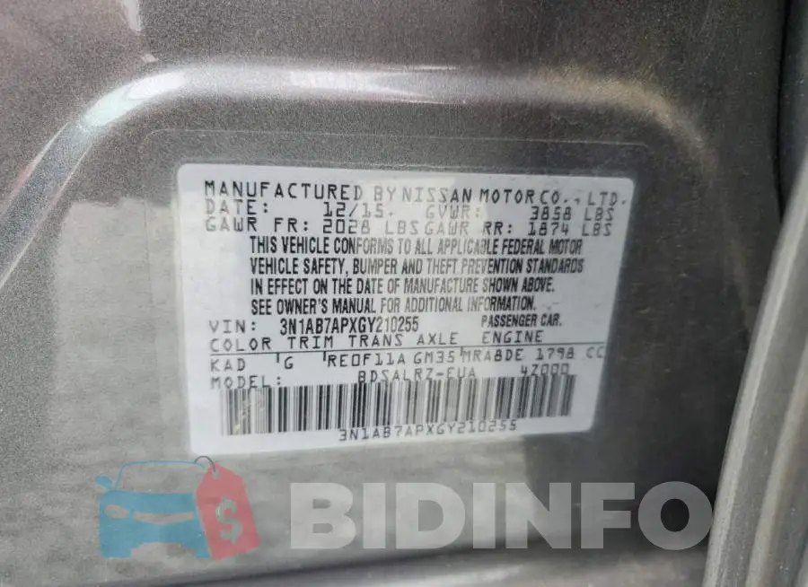 3N1AB7APXGY210255 Photo# 13
