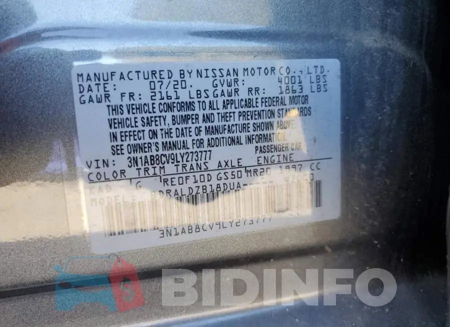 3N1AB8CV9LY273777 Photo# 13
