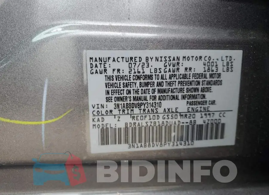 3N1AB8DV8PY314310 Photo# 12