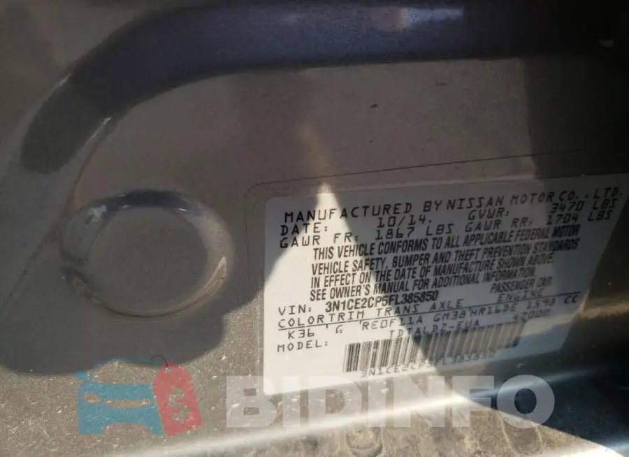 3N1CE2CP5FL385850 Photo# 14