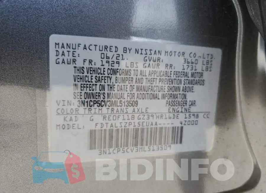 3N1CP5CV3ML513509 Photo# 12