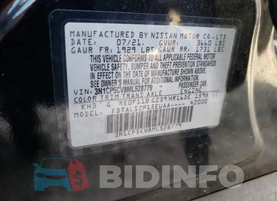 3N1CP5CV8ML528779 Photo# 12