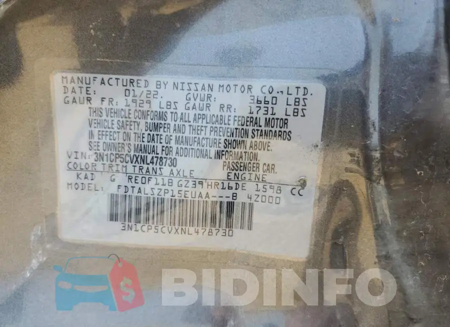 3N1CP5CVXNL478730 Photo# 12