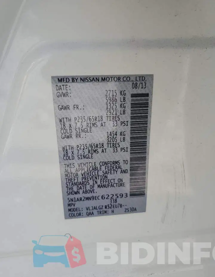 5N1AR2MN9EC622593 Photo# 13