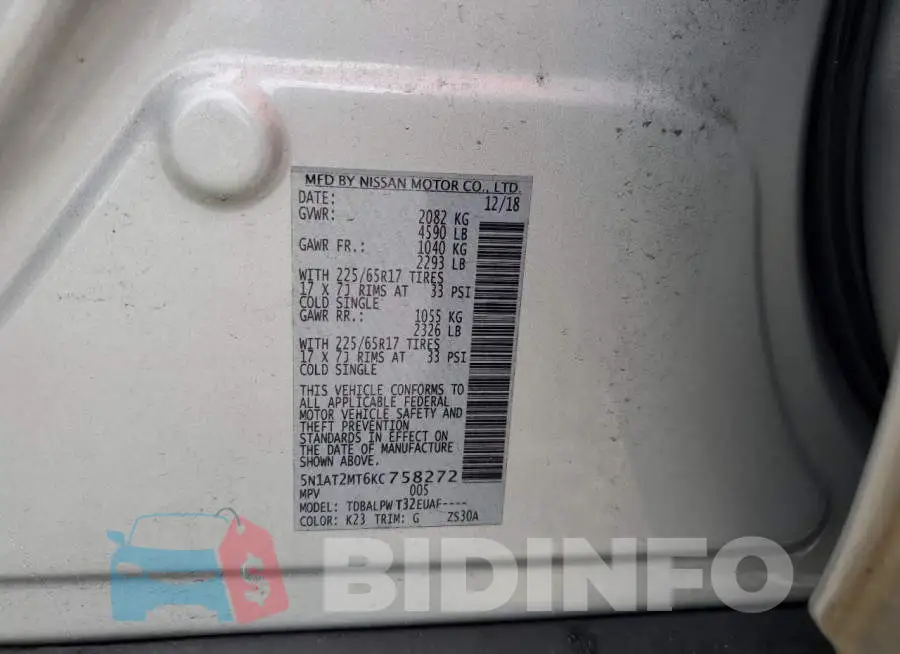 5N1AT2MT6KC758272 Photo# 12