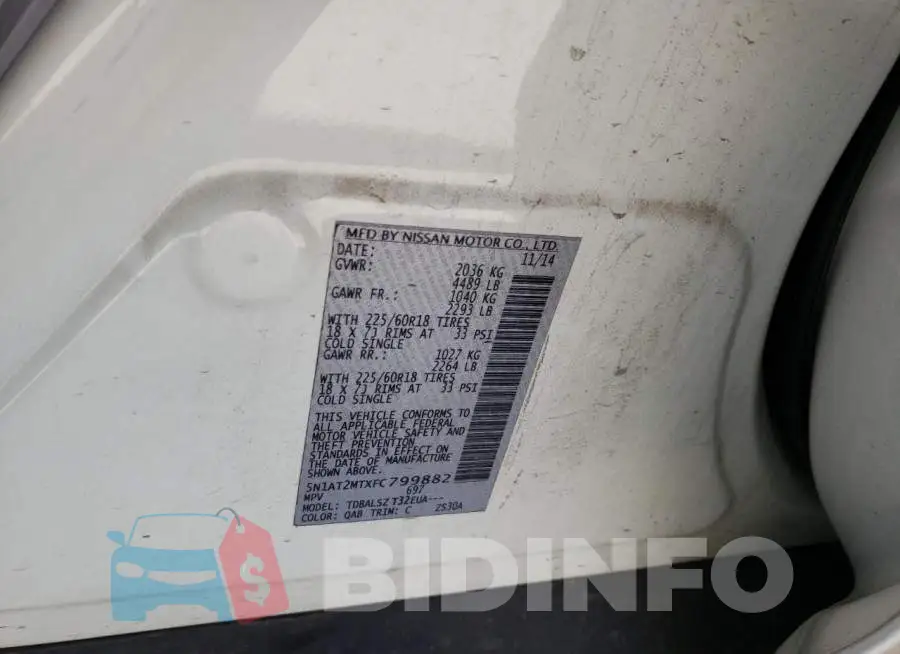 5N1AT2MTXFC799882 Photo# 14