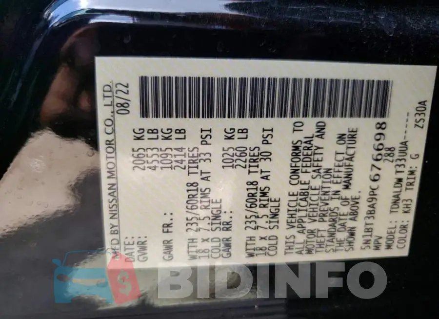 5N1BT3BA9PC676698 Photo# 13