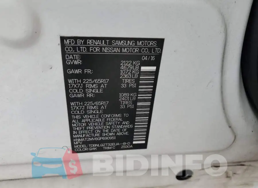 KNMAT2MV6GP690951 Photo# 14
