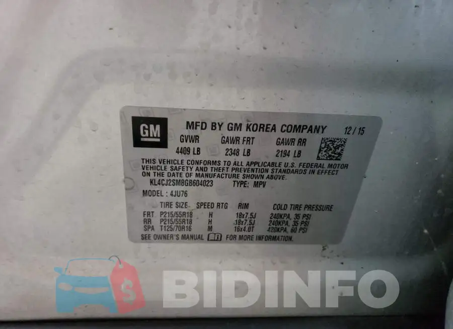 KL4CJ2SM8GB604023 Photo# 13