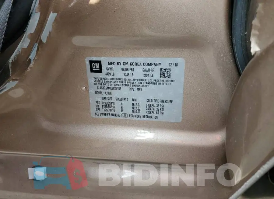 KL4CJGSM4KB825186 Photo# 13