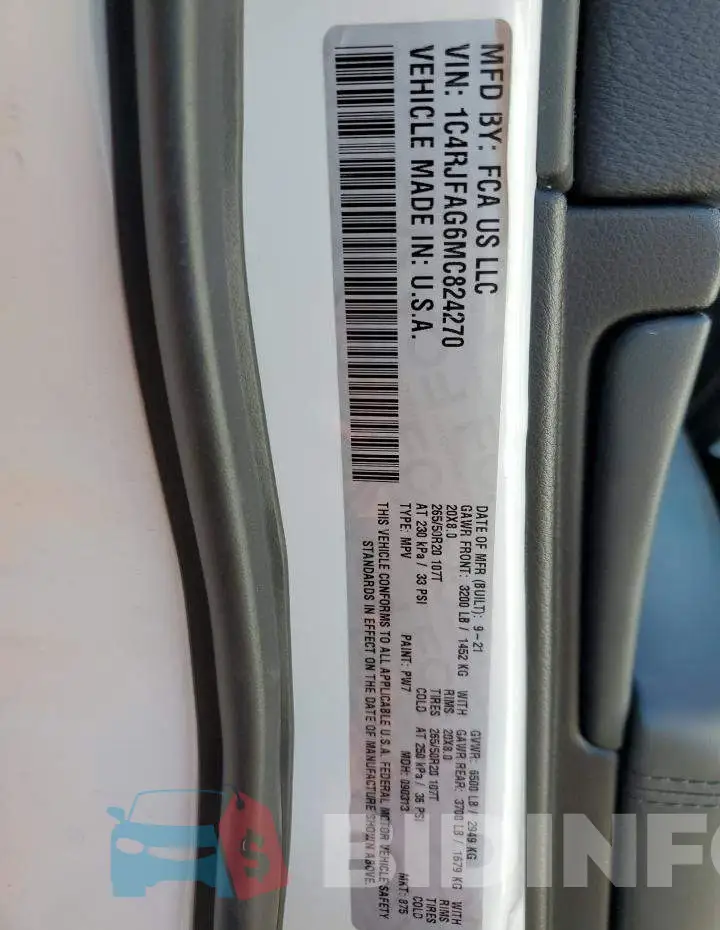 1C4RJFAG6MC824270 Photo# 12