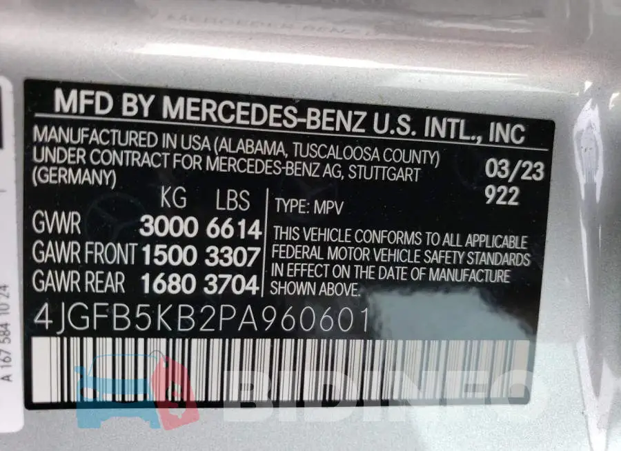 4JGFB5KB2PA960601 Photo# 13