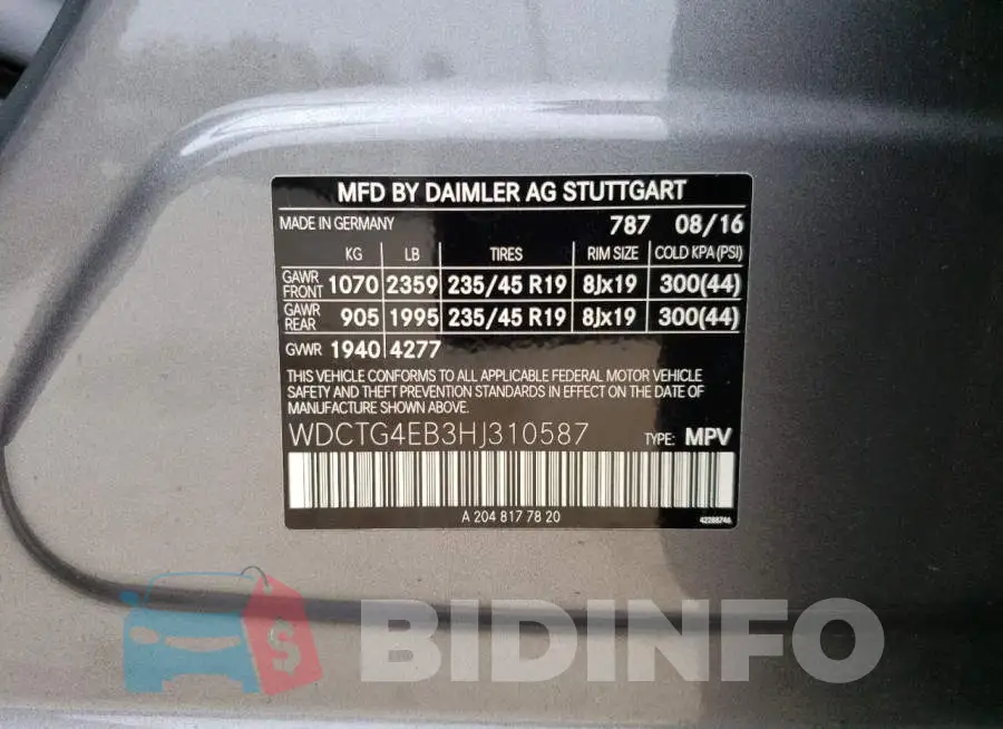 WDCTG4EB3HJ310587 Photo# 13