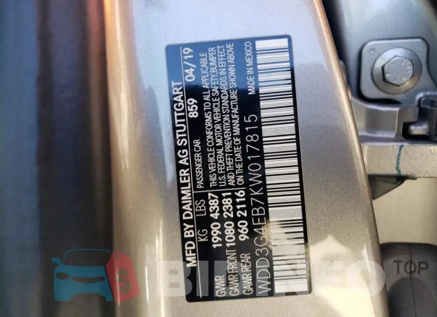 WDD3G4EB7KW017815 Photo# 12