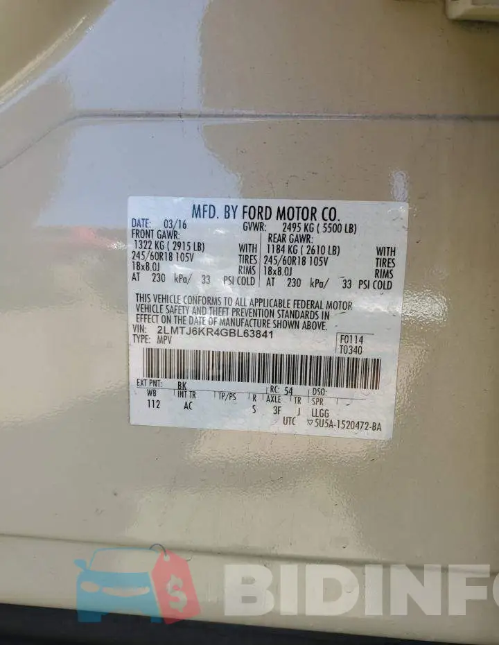 2LMTJ6KR4GBL63841 Photo# 12