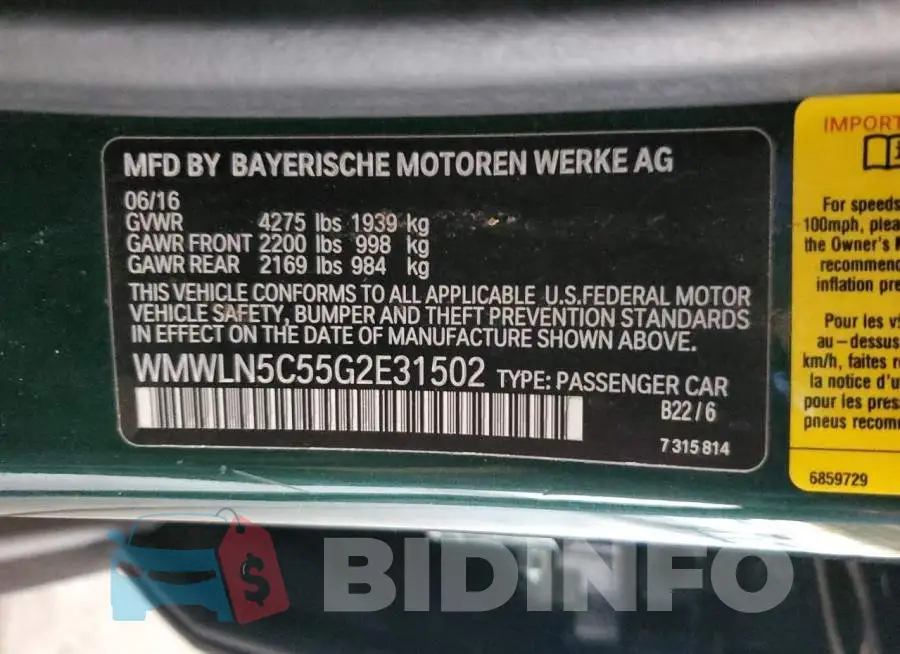 WMWLN5C55G2E31502 Photo# 12