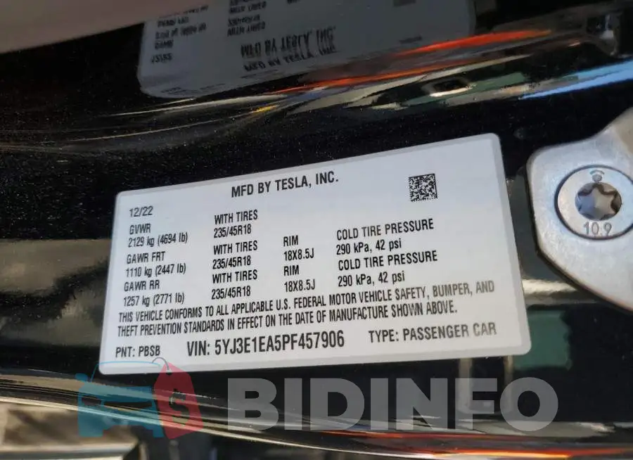 5YJ3E1EA5PF457906 Photo# 12