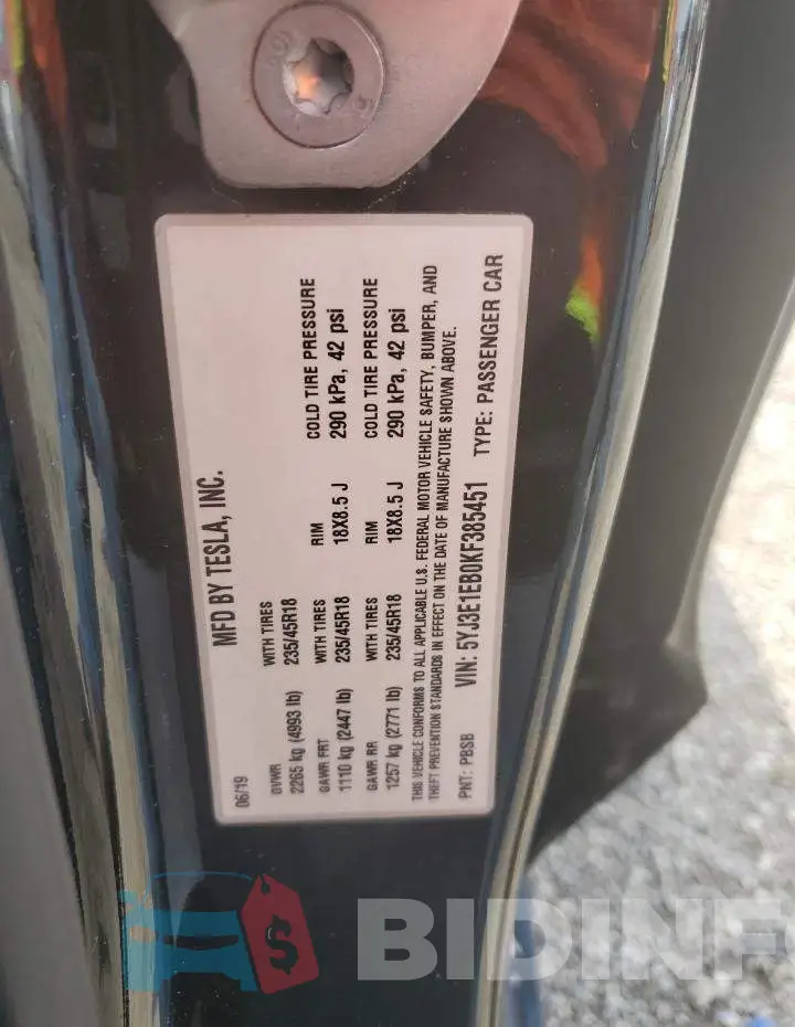 5YJ3E1EB0KF385451 Photo# 12