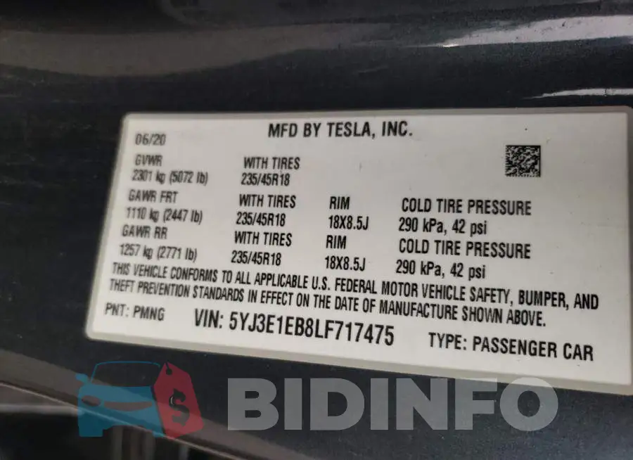 5YJ3E1EB8LF717475 Photo# 12