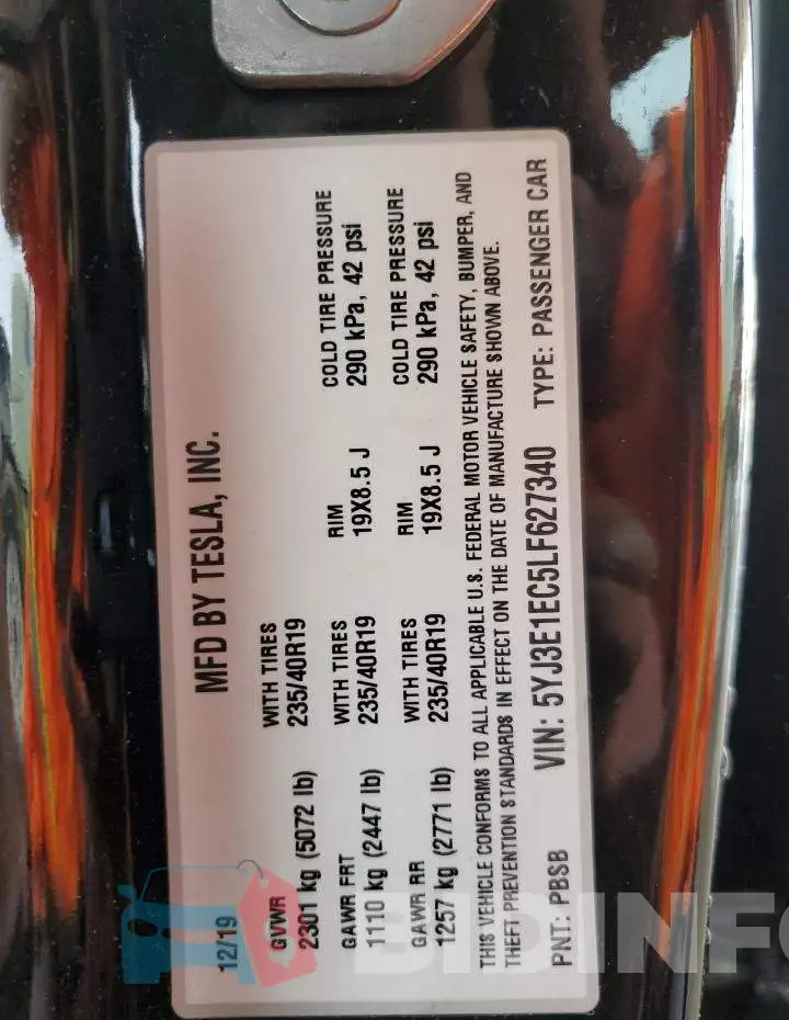 5YJ3E1EC5LF627340 Photo# 12