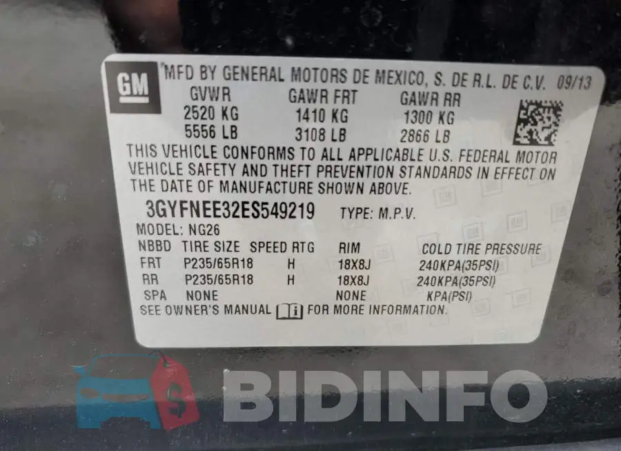 3GYFNEE32ES549219 Photo# 13