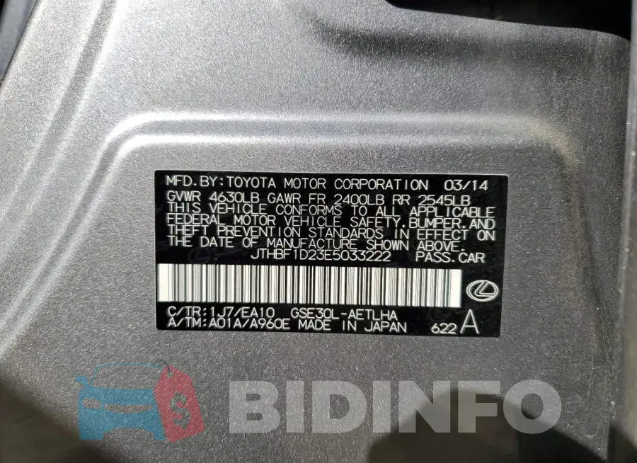 JTHBF1D23E5033222 Photo# 12
