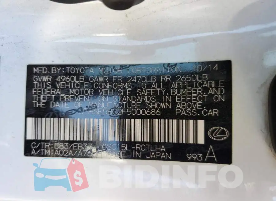 JTHSE5BC2F5000686 Photo# 13