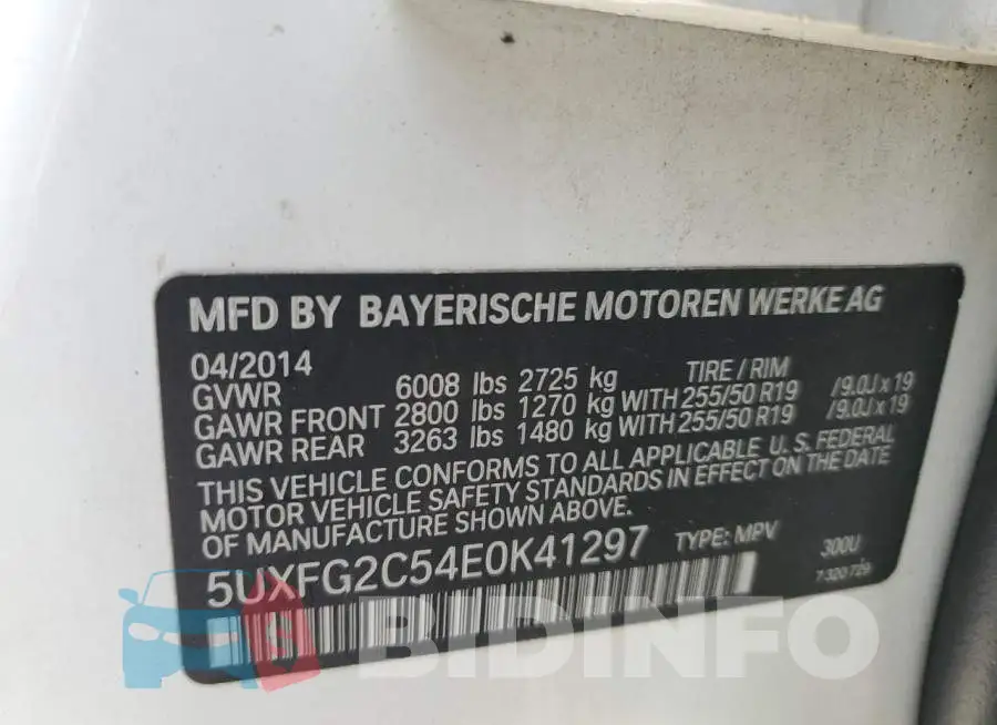 5UXFG2C54E0K41297 Photo# 13