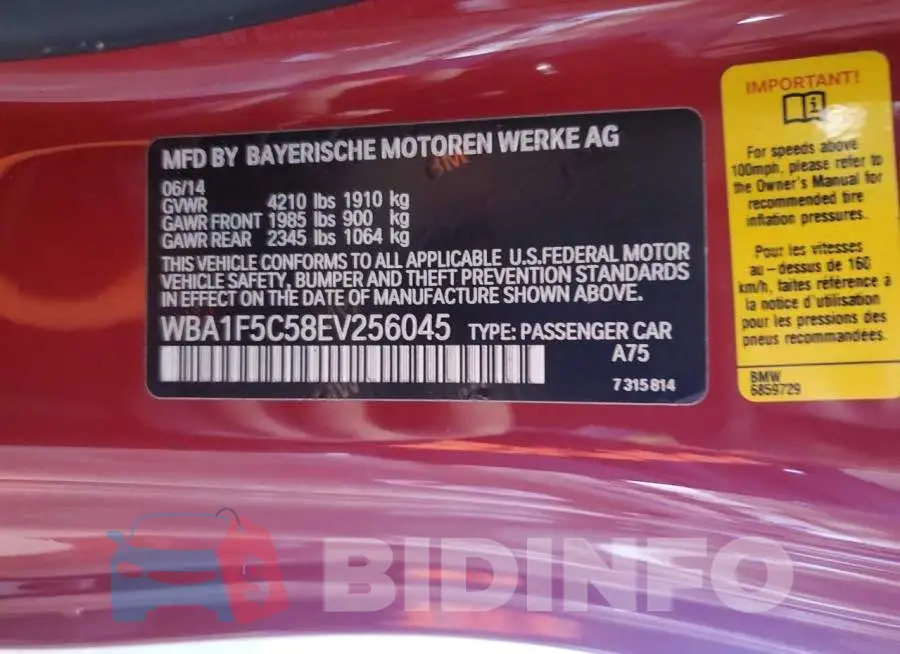 WBA1F5C58EV256045 Photo# 12