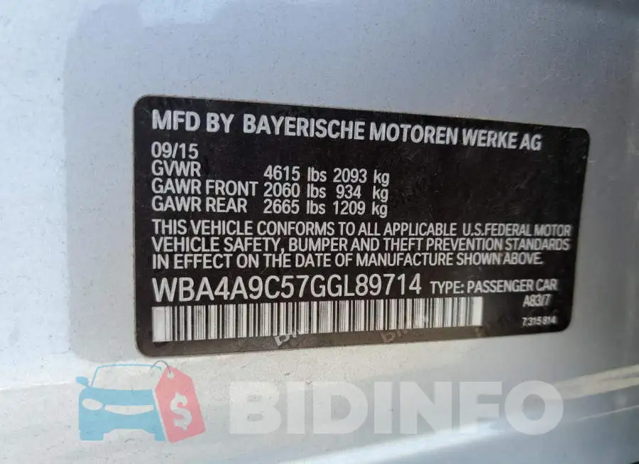 WBA4A9C57GGL89714 Photo# 12